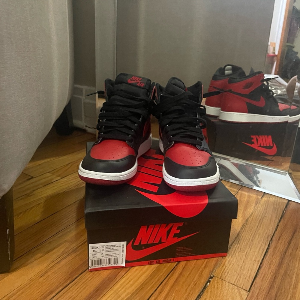 Nike Jordan 1s Red and Black High-Top Sneakers